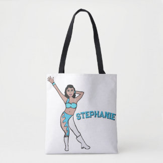 Tote Bag Add A Name Aqua Swirl #2