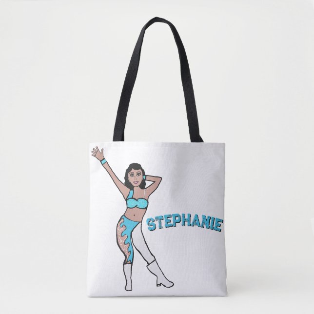 Tote Bag Add A Name Aqua Swirl #2 (Devant)