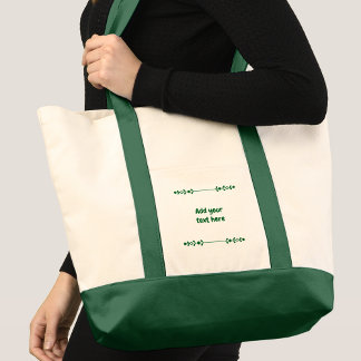 Tote Bag Add name green text