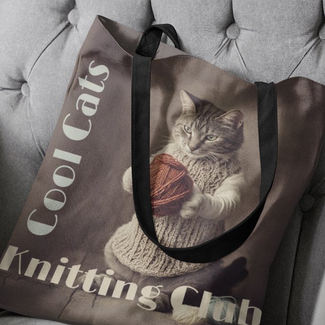 Tote Bag Addicité au tricot porte fil tricoter cadeau (Créateur téléchargé)