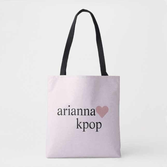 Tote Bag Ado rose Cute Love Coeur Aesthétique (Devant)