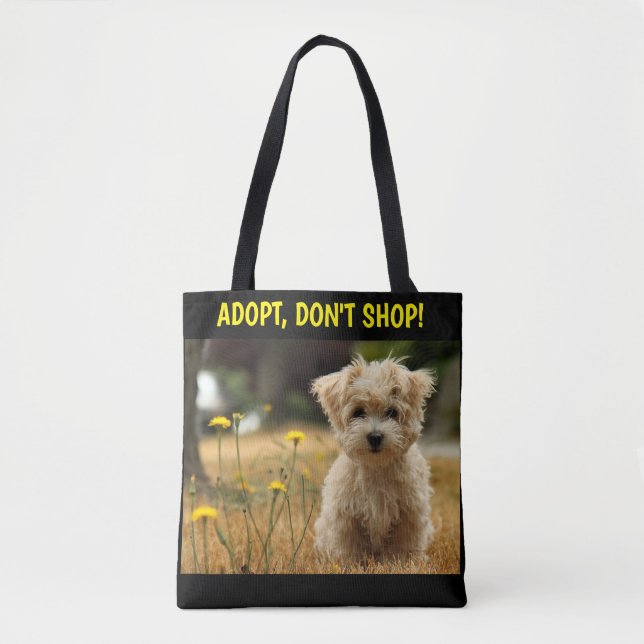 Tote Bag Adoptez, n'achetez pas Fourre-tout (Devant)