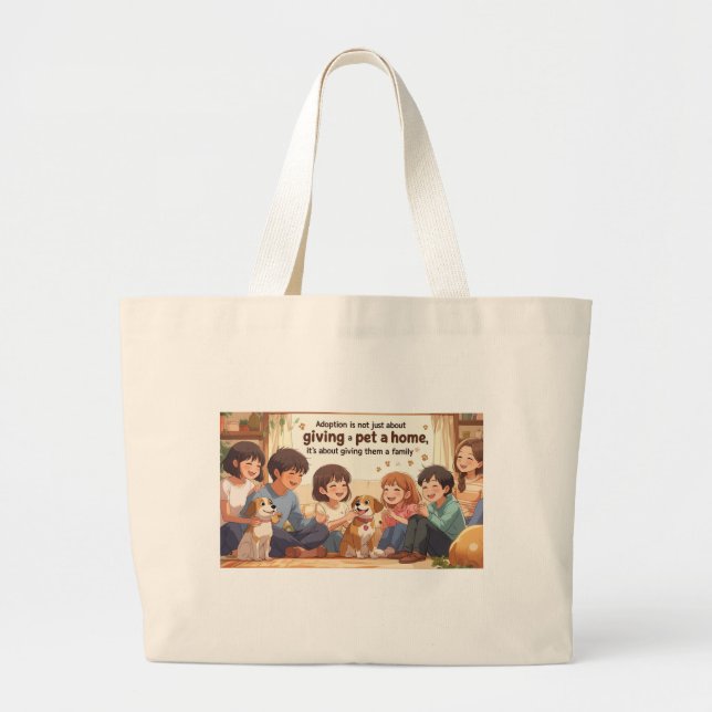 Tote Bag-Adoption Tote Ba  "Giving a Pet a Family" (Front)