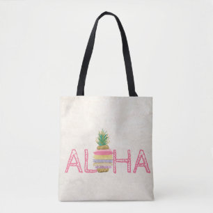 Tote Bag Adorable Aloha Hawaiian ananas rayé
