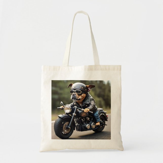 Tote Bag Adorable Biker Chien Fourre-tout (Devant)