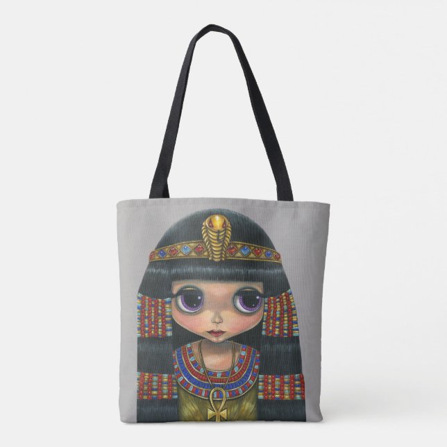 Tote Bag Adorable Cléopâtre des yeux grand Reine Poupée fil (Dos)