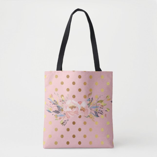 Tote Bag Adorable Faux Pois d'or (Devant)