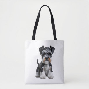 Tote Bag Adorable HD miniature Schnauzer Portrait de chiot 