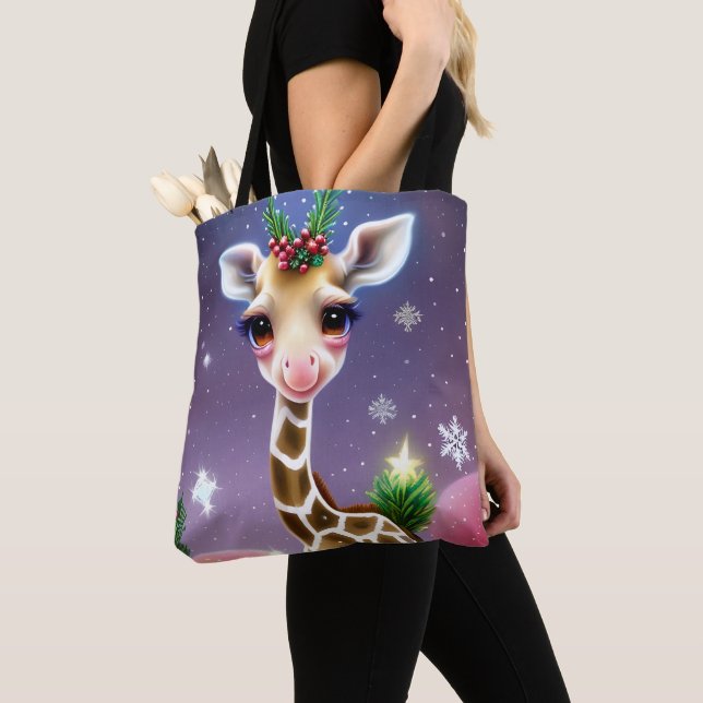 Tote Bag Adorable Imaginaire bébé Giraffe avec Holly (De près)