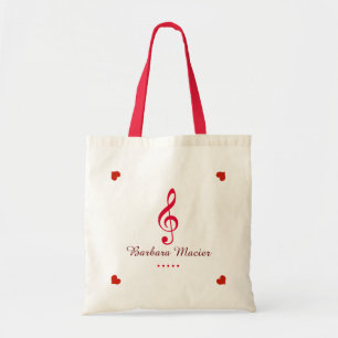 Tote Bag adorable musique de clef trible personnalisée