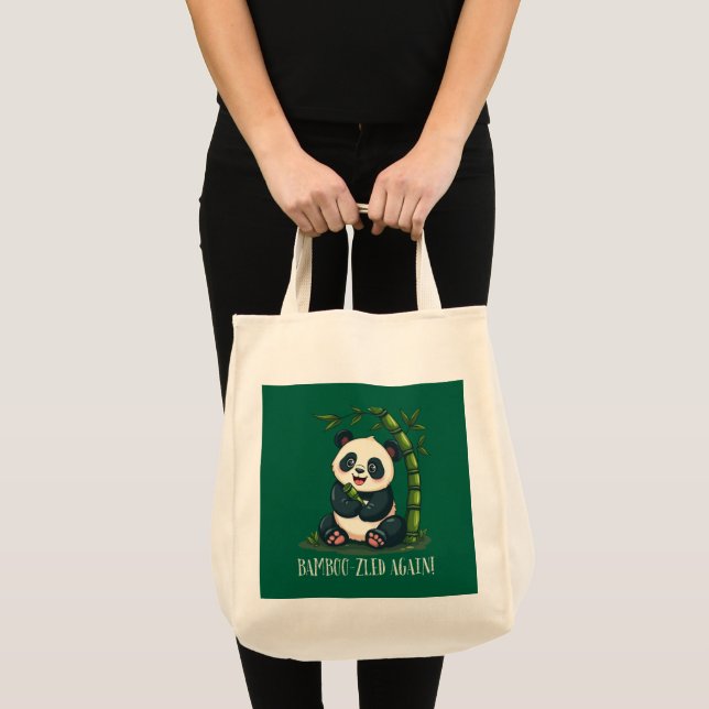 Tote Bag Adorable Panda Accrocher Bambou mignonette Cartoon (Devant (produit))