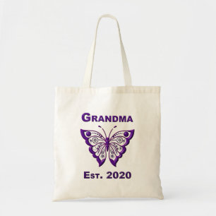 Tote Bag Adorable papillon grand-mère "Est 2020"