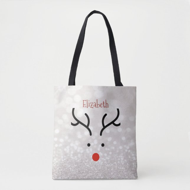 Tote Bag Adorable visage de rennes, Bokeh (Devant)