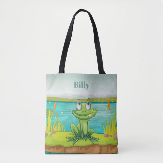 Tote Bag Adorables Amphibian Cute Frog Personnalisé (Devant)