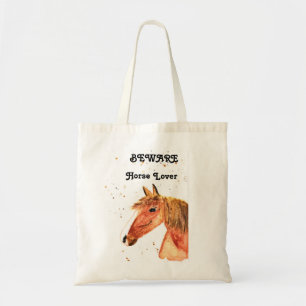 Tote Bag adoratrice de cheval fille d'aquarelle moderne fil