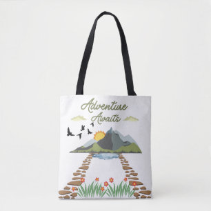 Tote Bag Adventure Attend Vert Et Brown