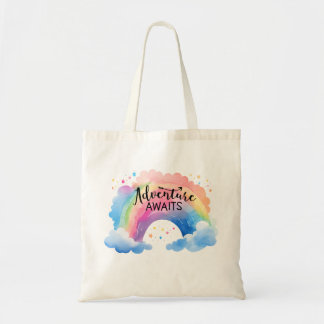 Tote Bag Adventure Awaits Colourful Rainbow
