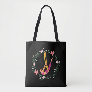 Tote Bag Aérographe de sport acrobatique à fleur de yoga
