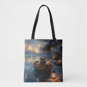 Tote Bag Affenpinscher Festive Christmas Voyage