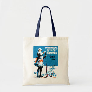Tote Bag Affiche 1924 de sports d'hiver de Montréal