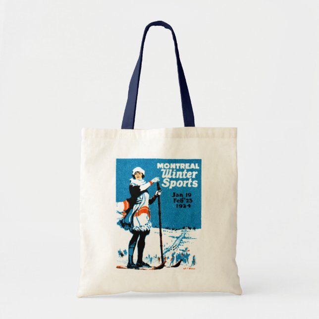 Tote Bag Affiche 1924 de sports d'hiver de Montréal (Devant)