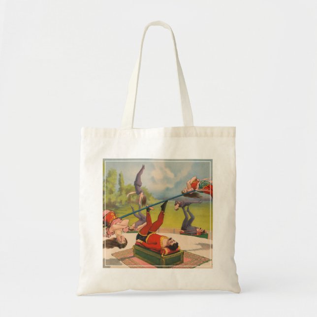 Tote Bag Affiche de cirque montrant des actes acrobatiques, (Devant)