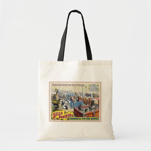 Tote Bag Affiche De Cirque Montrant Des Animaux Sauvages Da (Devant)