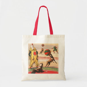 Tote Bag Affiche De Cirque Montrant Des Clowns Avec Des Chi