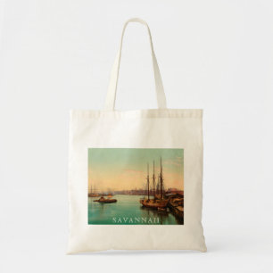 Tote Bag Affiche de la scène de la rivière historique Savan