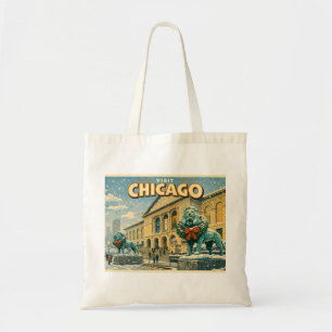 Tote Bag Affiche de l'Institut d'Art de Chicago en hiver