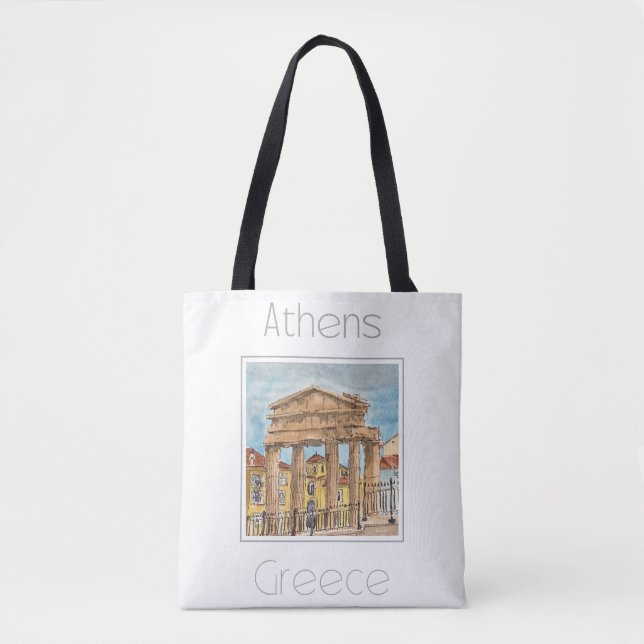 Tote Bag Affiche de voyage pour Athènes Grèce (Devant)