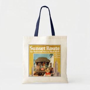 Tote Bag Affiche De Voyage Pour La Route Du Coucher De Sole