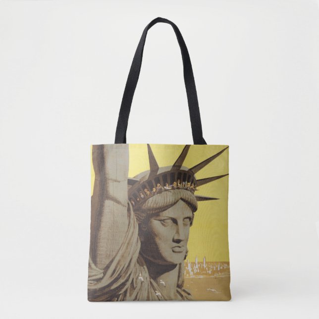 Tote Bag Affiche De Voyage Pour New York, United Air Lines (Devant)