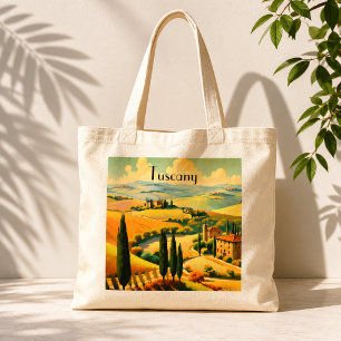 Tote Bag Affiche de voyage vintage campagne toscane