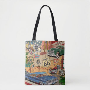 Tote Bag Affiche vintage Route 66.