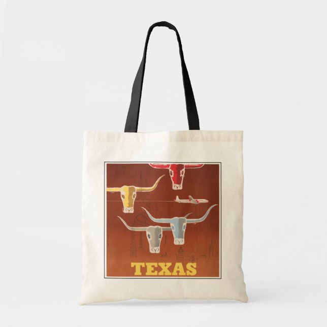 Tote Bag Affiche Voyage Pour American Airlines Vers Texas (Devant)