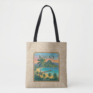 Tote Bag Affiches de voyage hawaïennes vintage -Kauai réver