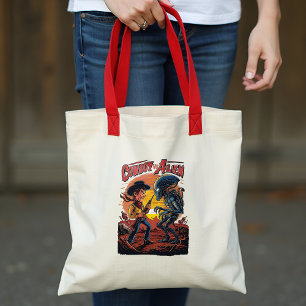 Tote Bag Affrontement au coucher du soleil - Cowboy contre 