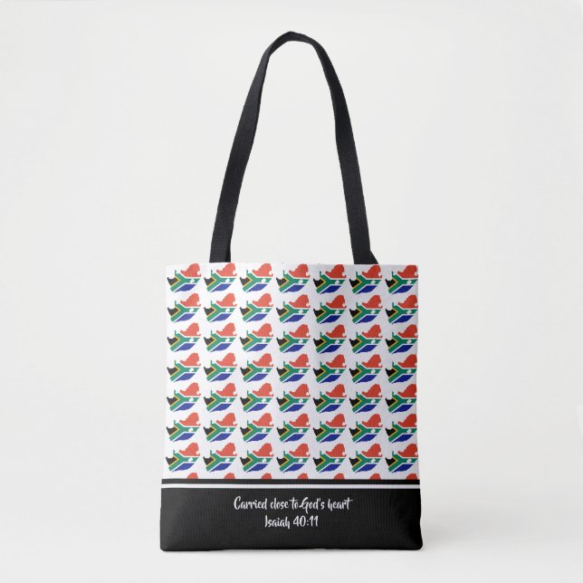 Tote Bag AFRIQUE DU SUD FLAG Isaiah Écriture chrétienne (Devant)