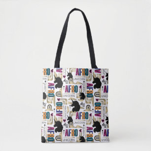 Tote Bag Afro Unicorn Bold Motif