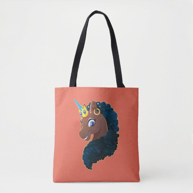 Tote Bag Afro Unicorn | Magique (Devant)