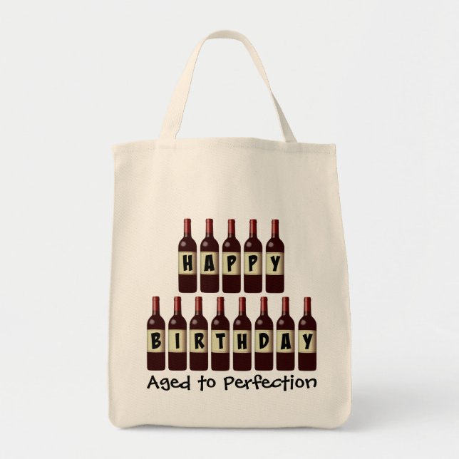 Tote Bag Âgé anniversaire d'amateur de vin de perfection au (Devant)