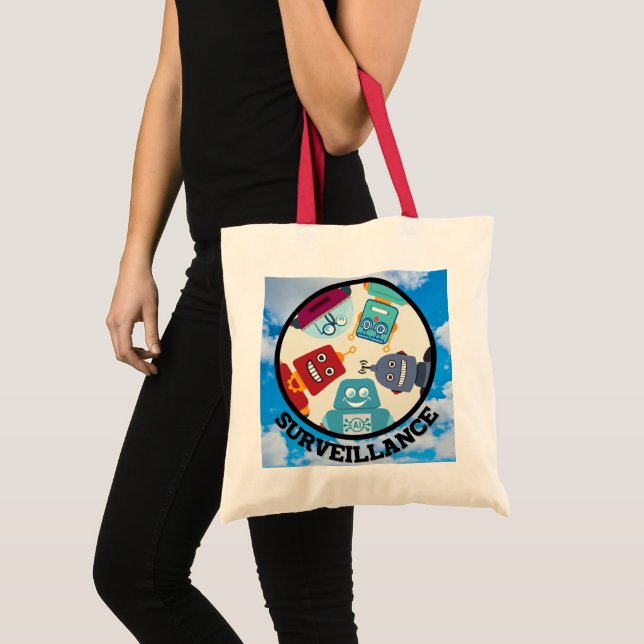 Tote Bag AI (Intelligence Artificielle) - Surveillance (Devant (produit))