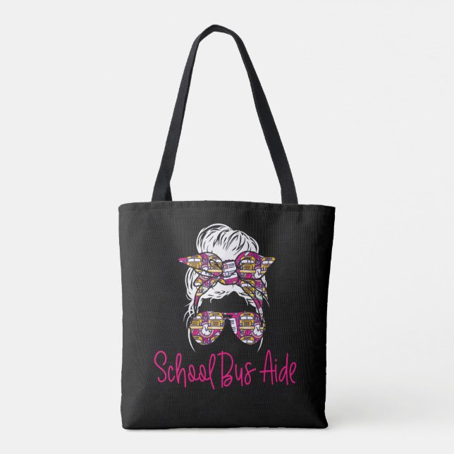 Tote Bag Aide-cadeau pour chauffeur d'autobus scolaire (Dos)