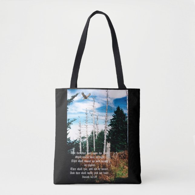 Tote Bag Aigle avec Ésaïe 40:31 (Devant)