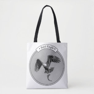 Tote Bag Aigle Bald avec un poisson