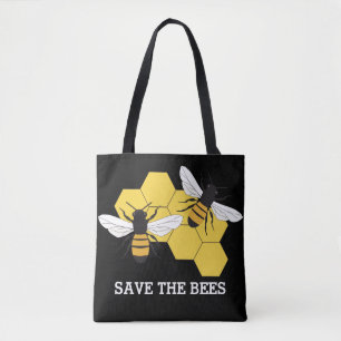 Tote Bag Aiguille Miel Abee Sauvez les abeilles Fourre-tout