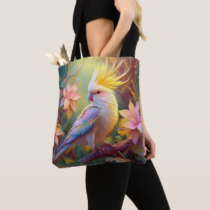 Tote Bag Aile Iridescente Cockatiel Imaginaire Oiseau