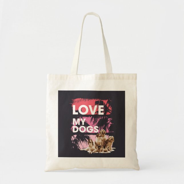TOTE BAG AIME MES CHIENS (Devant)
