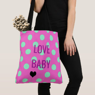 Tote Bag Aimer Bébé Polka Dot Saupoudrer nuptiale Douche 